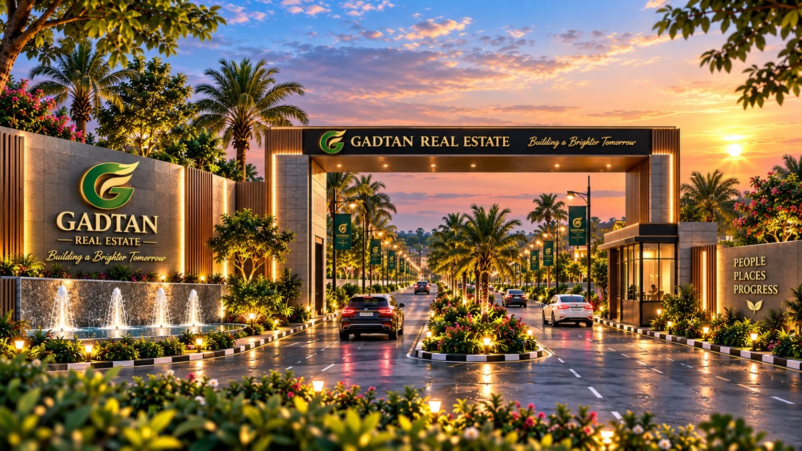 GADTAN Real Estate landscaped community entrance